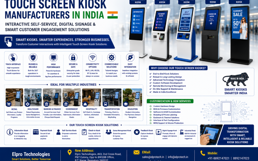 Touch Screen Kiosk Manufacturers in India – Interactive Self-Service, Digital Signage & Smart Customer Engagement Solutions